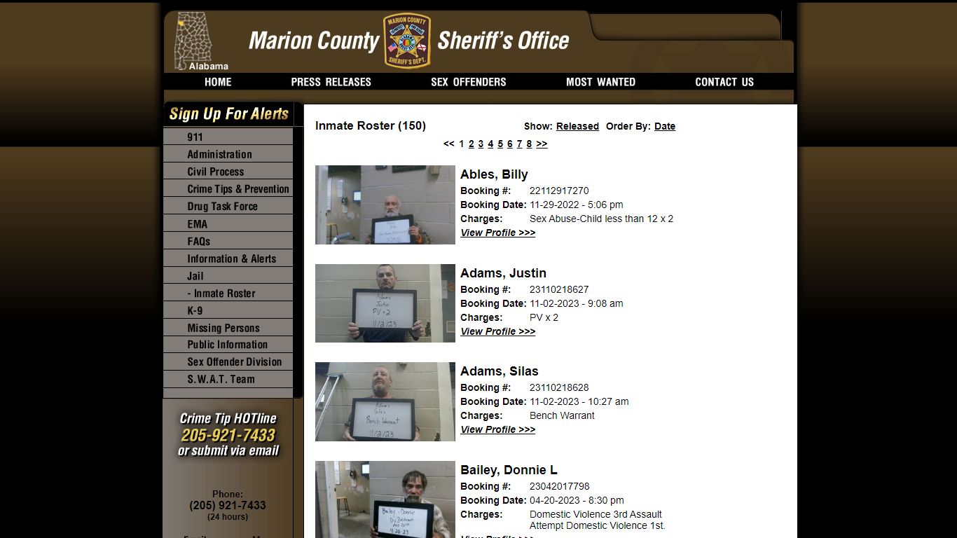 Inmate Roster - Current Inmates - Marion County Sheriff AL